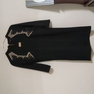 Mary C Italian fashion mini black luxury wedding or cocktail dress